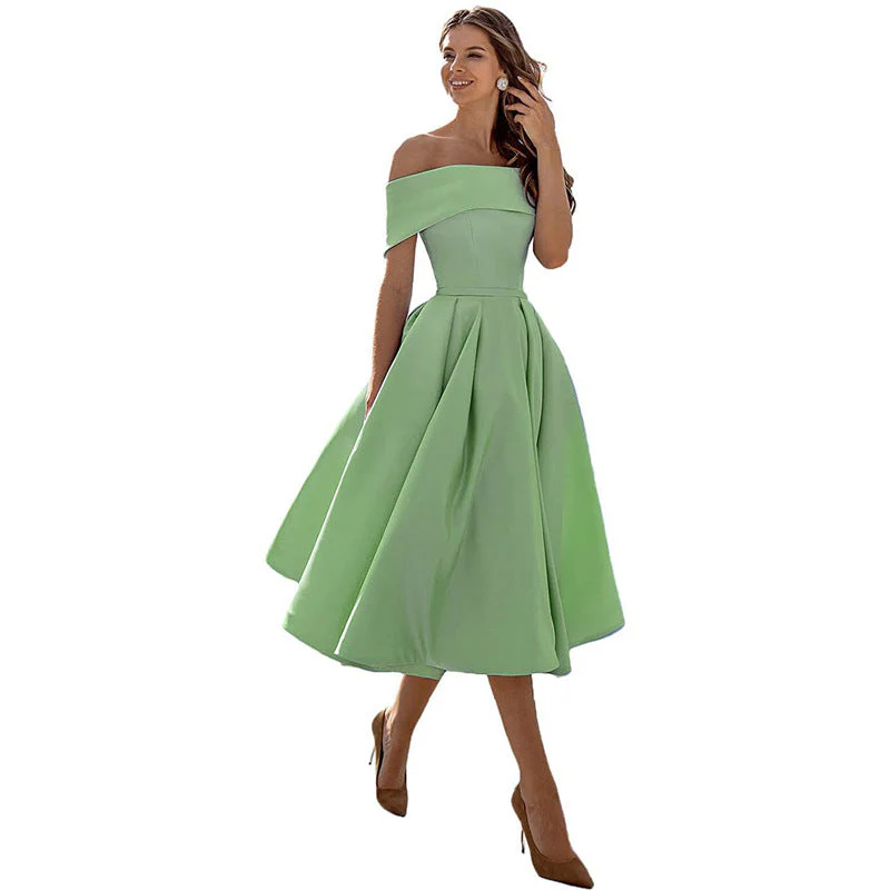 Heidi-Mode | Legere Mode Satin Cocktailkleid Ohne Träger - Image 5