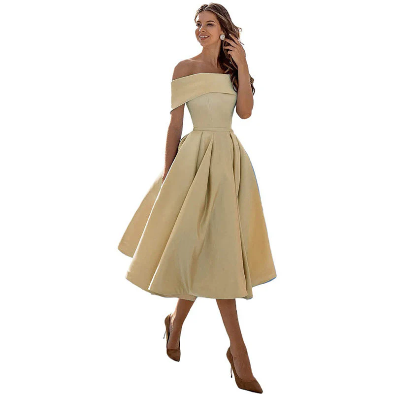Heidi-Mode | Legere Mode Satin Cocktailkleid Ohne Träger - Image 7