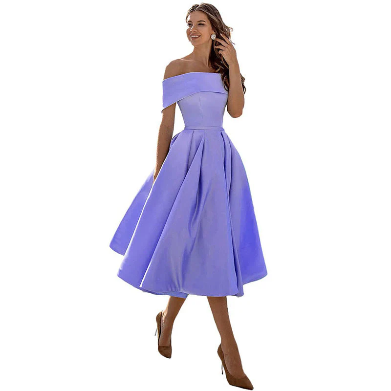Heidi-Mode | Legere Mode Satin Cocktailkleid Ohne Träger - Image 8