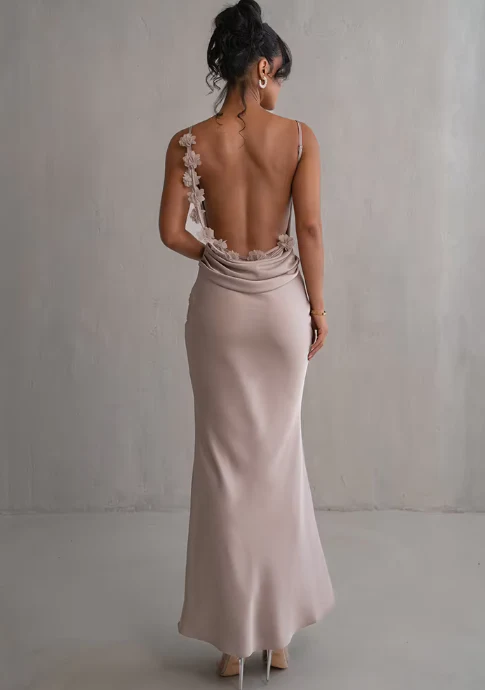Heidi-Mode | Modisches Florales Kleid mit Drapiertem Rückenausschnitt - Image 4