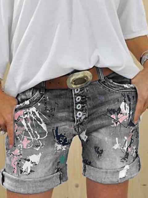 Heidi-Mode | Multi Knopf-Druck Denimshorts - Image 2
