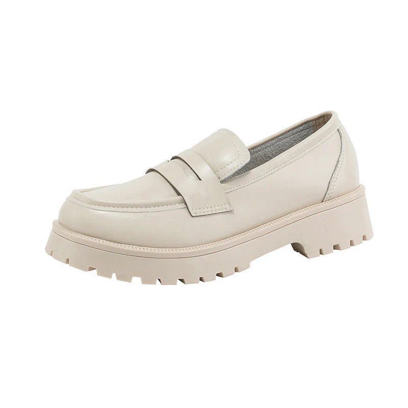 Heidi-Mode | Mode Damen Britischer Stil Echtes Leder Plattform Schuhe Frühling Schuhe - Image 5