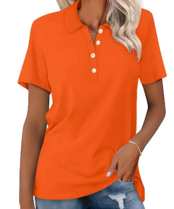 Heidi-Mode | Nachhaltiges Poloshirt Damen Polo Shirt mit Kragen und Knopfverschluss - Image 3