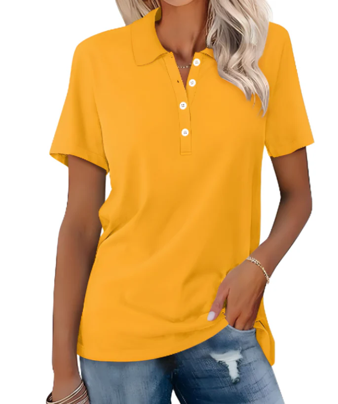 Heidi-Mode | Nachhaltiges Poloshirt Damen Polo Shirt mit Kragen und Knopfverschluss - Image 8