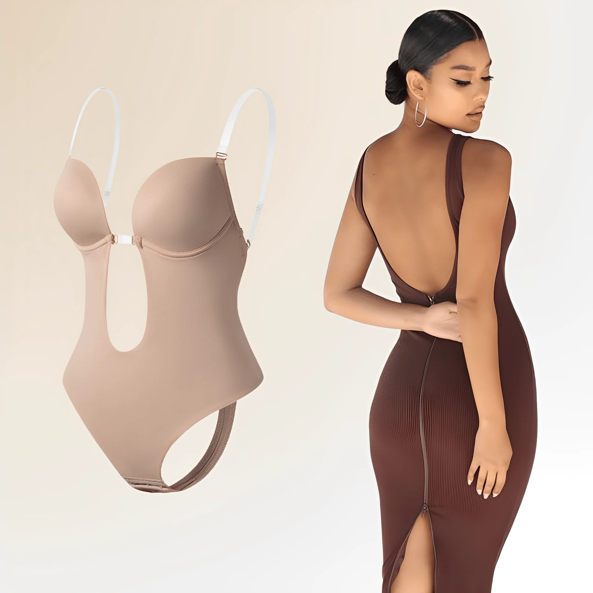 Heidi-Mode | Nahtloser Bodysuit Shapewear Ohne Rückenenteil für Damen - Image 2