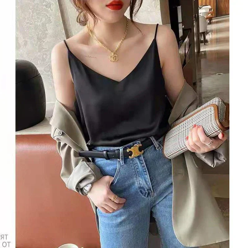 Heidi-Mode | Neck Satin Crop Top Damen - Image 7