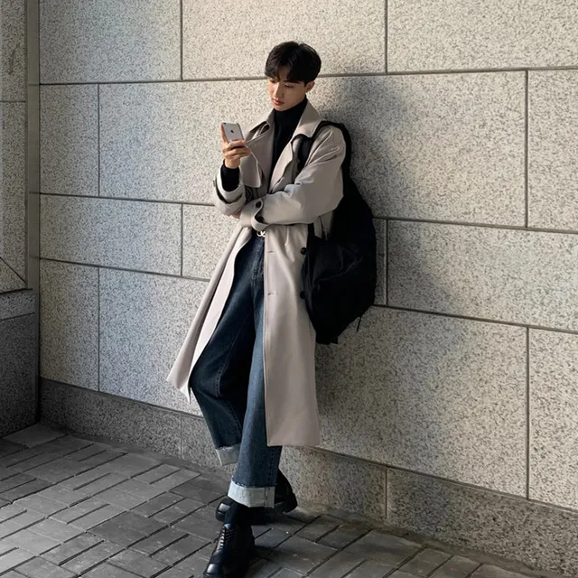 Heidi-Mode | Neue Herbst Trenchcoats für Herren Langer, Modischer Oberbekleidungs Trenchcoat - Image 5