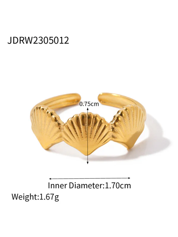 Heidi-Mode | Neuer Strandstil Ozeanelement Muschel Seestern Ring - Image 8