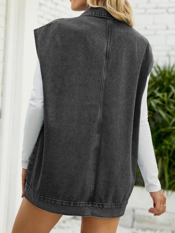 Heidi-Mode | Neues Denim-Weste Sommermode-Trend Denim Ärmellose Weste - Image 7