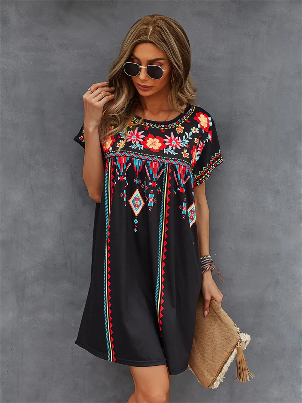 Heidi-Mode | Neues Lässiges Urlaubs Lockeres Kurzes Kleid - Image 2