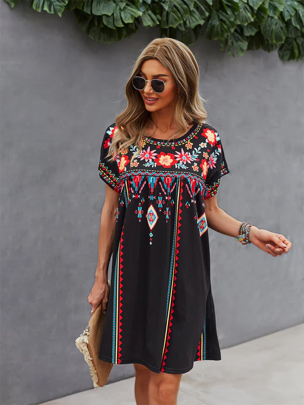 Heidi-Mode | Neues Lässiges Urlaubs Lockeres Kurzes Kleid - Image 3