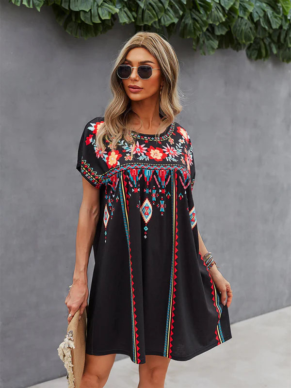 Heidi-Mode | Neues Lässiges Urlaubs Lockeres Kurzes Kleid - Image 4