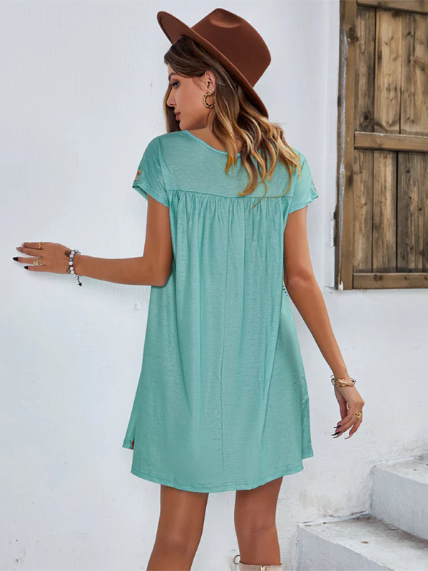 Heidi-Mode | Neues Lässiges Urlaubs Lockeres Kurzes Kleid - Image 5