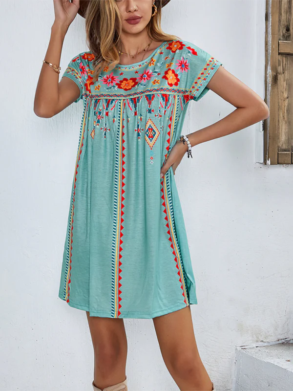 Heidi-Mode | Neues Lässiges Urlaubs Lockeres Kurzes Kleid - Image 6