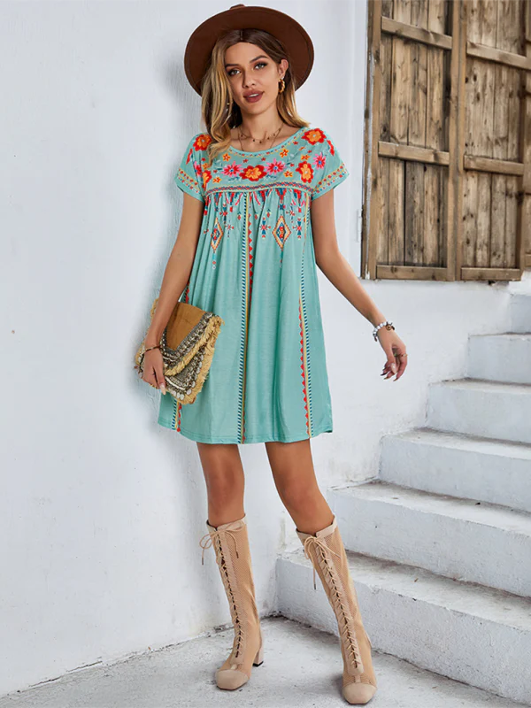 Heidi-Mode | Neues Lässiges Urlaubs Lockeres Kurzes Kleid - Image 7