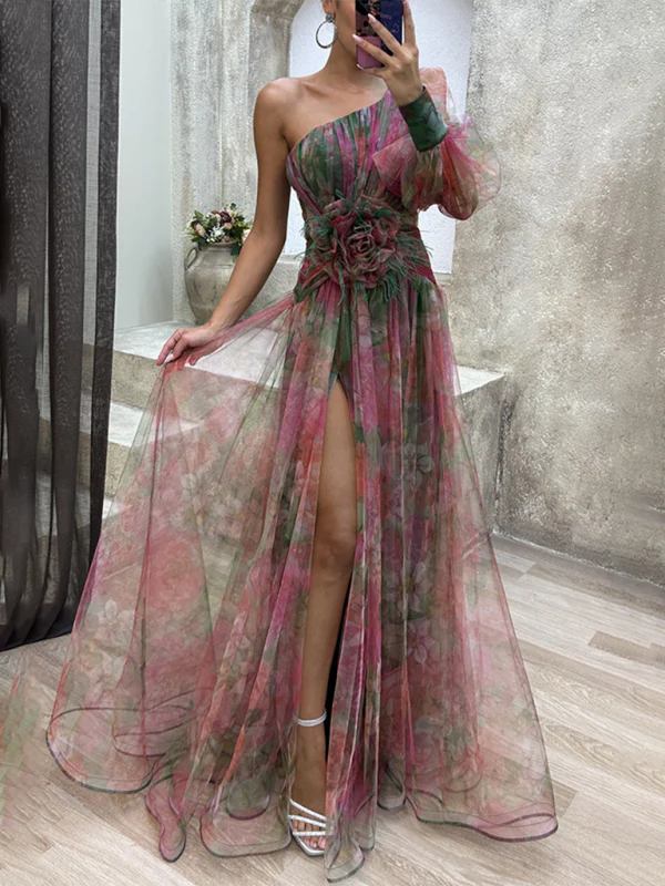 Heidi-Mode | Neue Party-Mesh-Schulter-Schlitzenkleid Ins Lässige Modekleider - Image 11