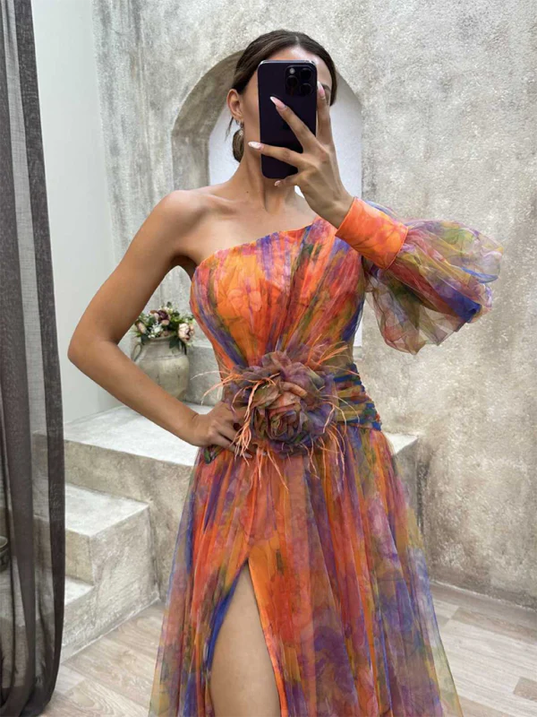 Heidi-Mode | Neue Party-Mesh-Schulter-Schlitzenkleid Ins Lässige Modekleider - Image 14