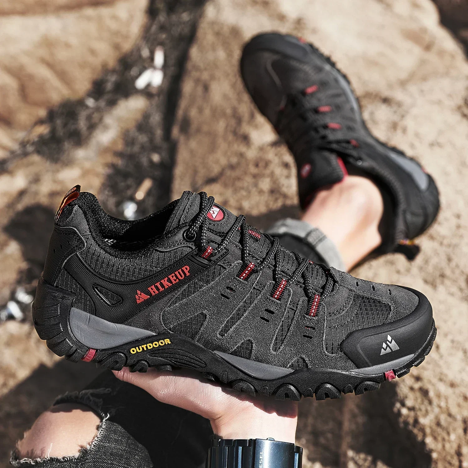 Heidi-Mode | Niedrig Wasserabweisende Wanderschuhe mit Robuster Sohle für Herren - Image 11