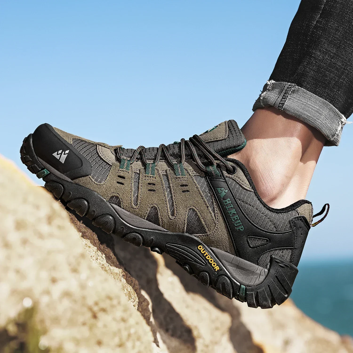 Heidi-Mode | Niedrig Wasserabweisende Wanderschuhe mit Robuster Sohle für Herren - Image 14