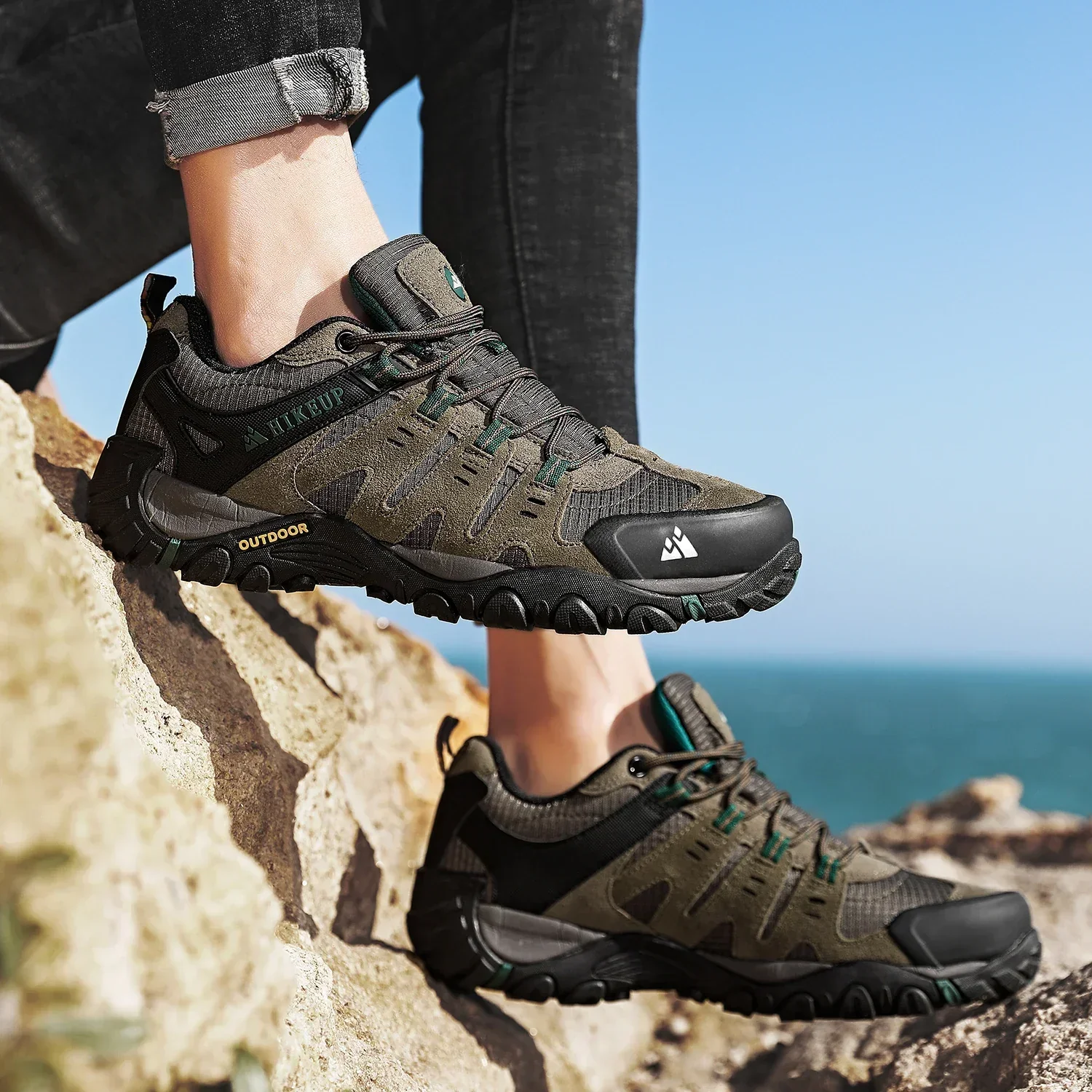 Heidi-Mode | Niedrig Wasserabweisende Wanderschuhe mit Robuster Sohle für Herren - Image 15