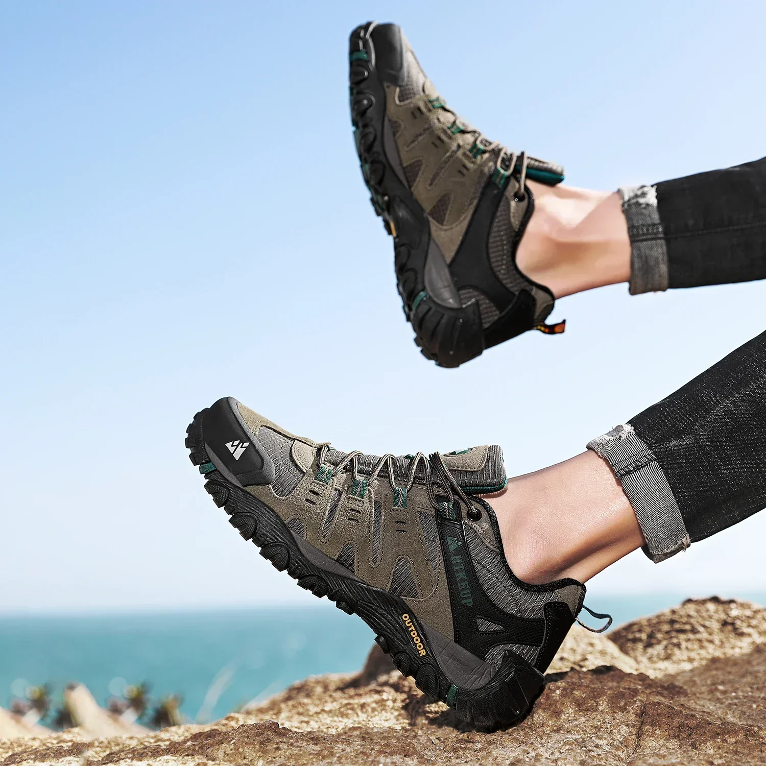 Heidi-Mode | Niedrig Wasserabweisende Wanderschuhe mit Robuster Sohle für Herren - Image 16