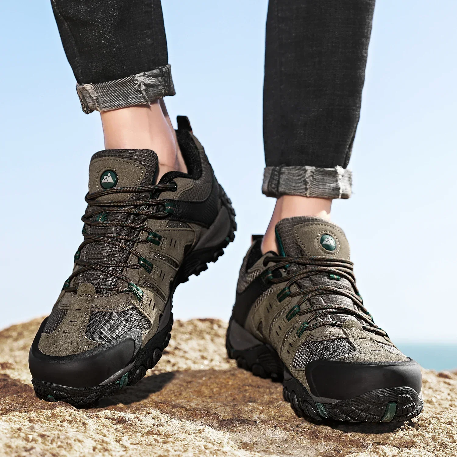 Heidi-Mode | Niedrig Wasserabweisende Wanderschuhe mit Robuster Sohle für Herren - Image 17