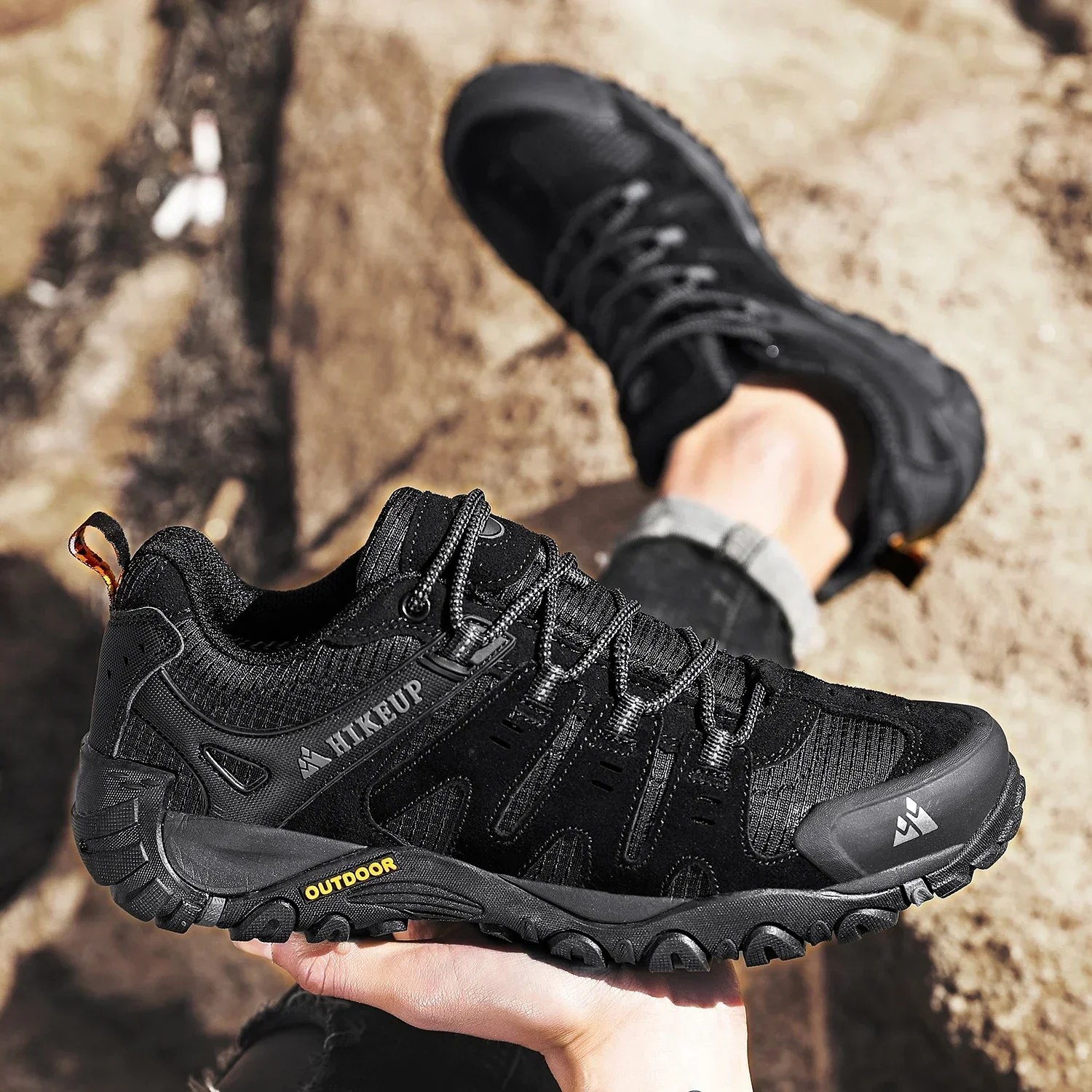 Heidi-Mode | Niedrig Wasserabweisende Wanderschuhe mit Robuster Sohle für Herren - Image 4
