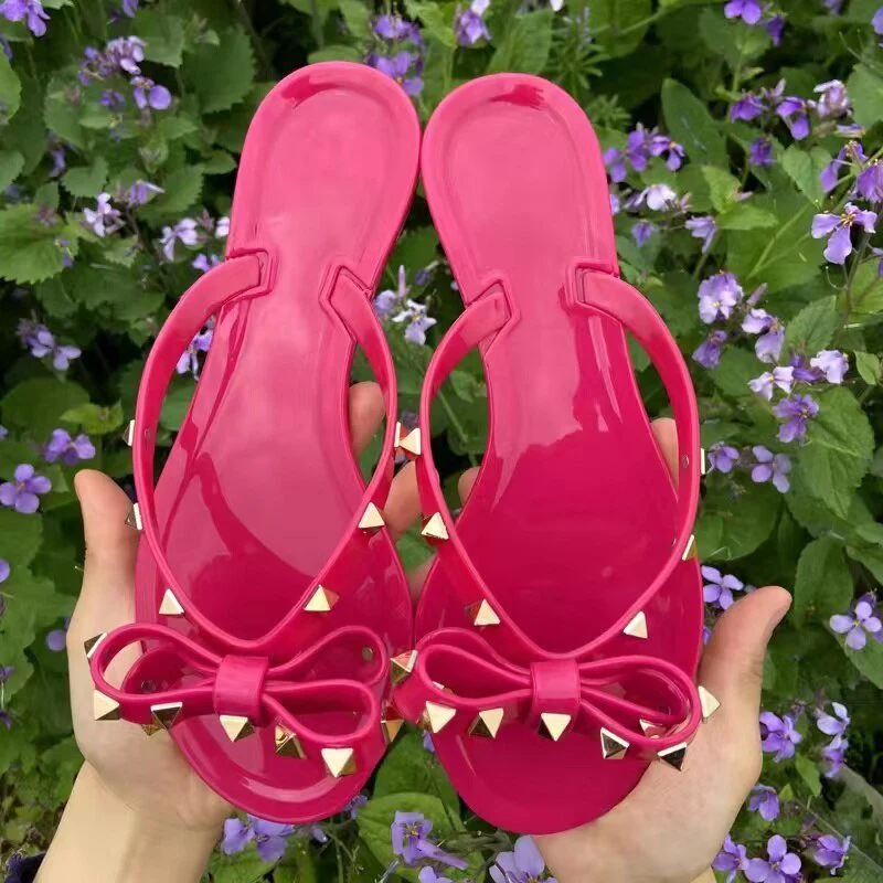 Heidi-Mode | Nieten-Schleifenknoten Flip-Flops Sandalen - Image 3