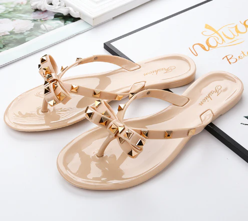 Heidi-Mode | Nieten-Schleifenknoten Flip-Flops Sandalen - Image 5