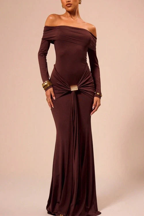 Heidi-Mode | Rosiedress Off Shoulder Knoten Front Bodycon Maxi Party Kleid - Image 10