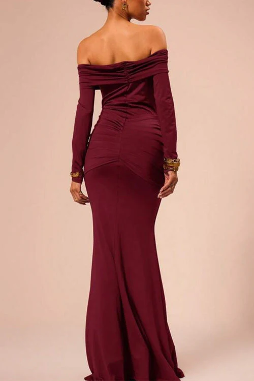 Heidi-Mode | Rosiedress Off Shoulder Knoten Front Bodycon Maxi Party Kleid - Image 2