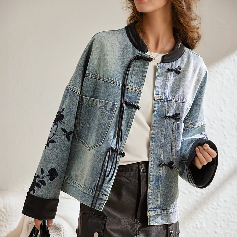 Heidi-Mode | Vintage-Blumen-Jeansjacke - Image 2