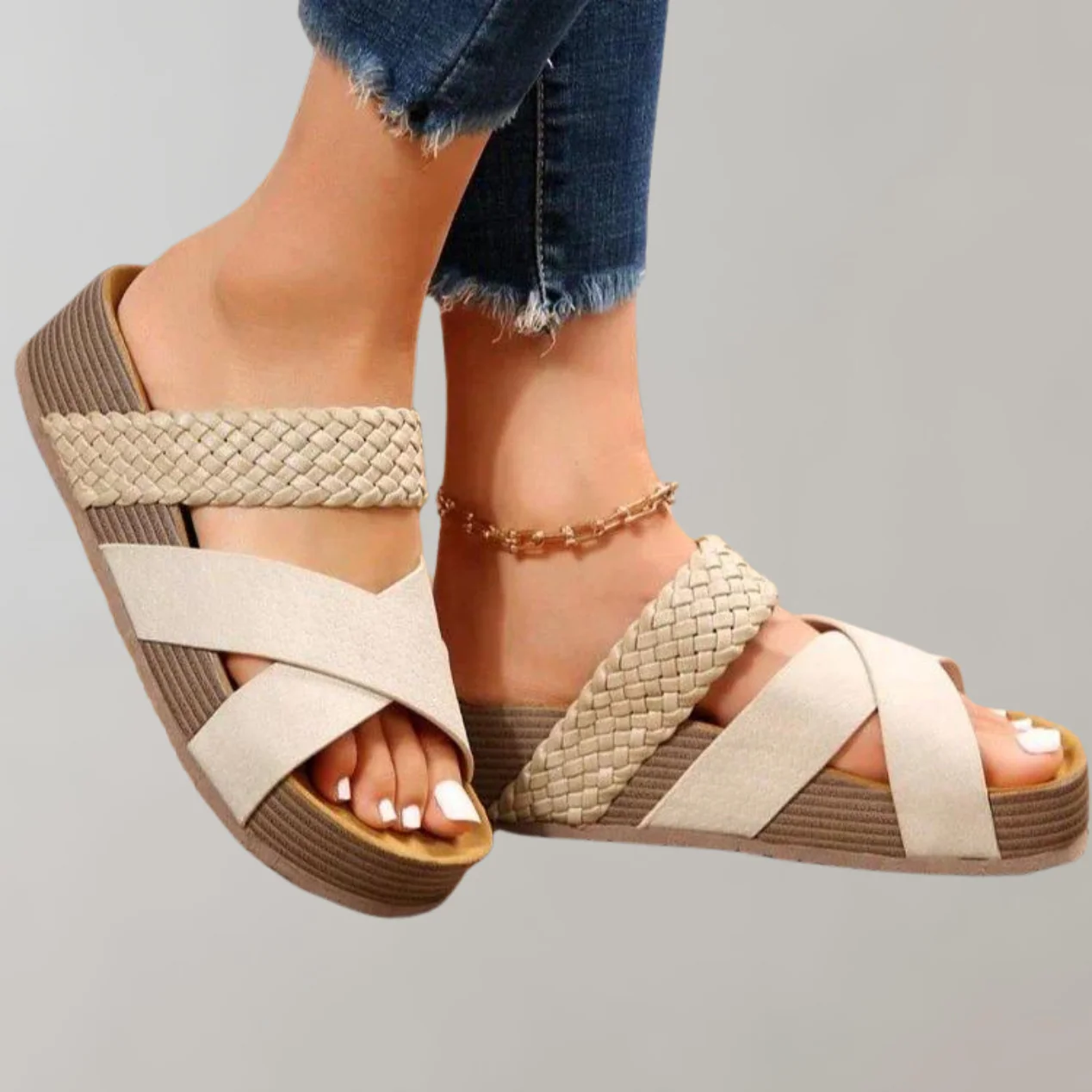 Heidi-Mode | Orthopädische Plateau Sandalen Damen Bequem Sommerschuhe Damen mit 3 Riemen für Mehr Komfort - Image 3