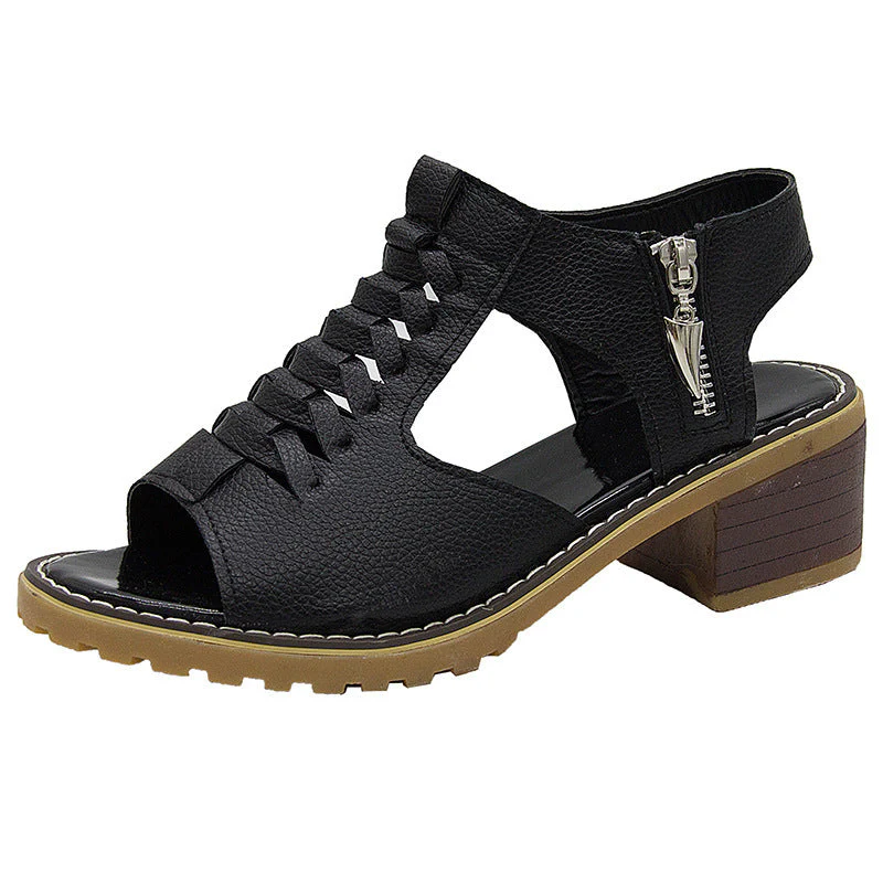 Heidi-Mode | Orthopädische Sandalen mit Absatz Bequeme Sandalen für Damen mit Spitzendesign - Image 9
