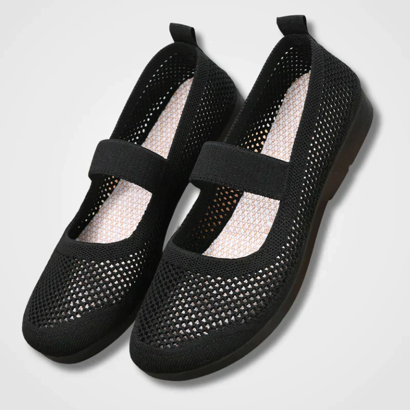 Heidi-Mode | Orthopädische Luftige Gestrickte Riemenflachschuhe - Image 2
