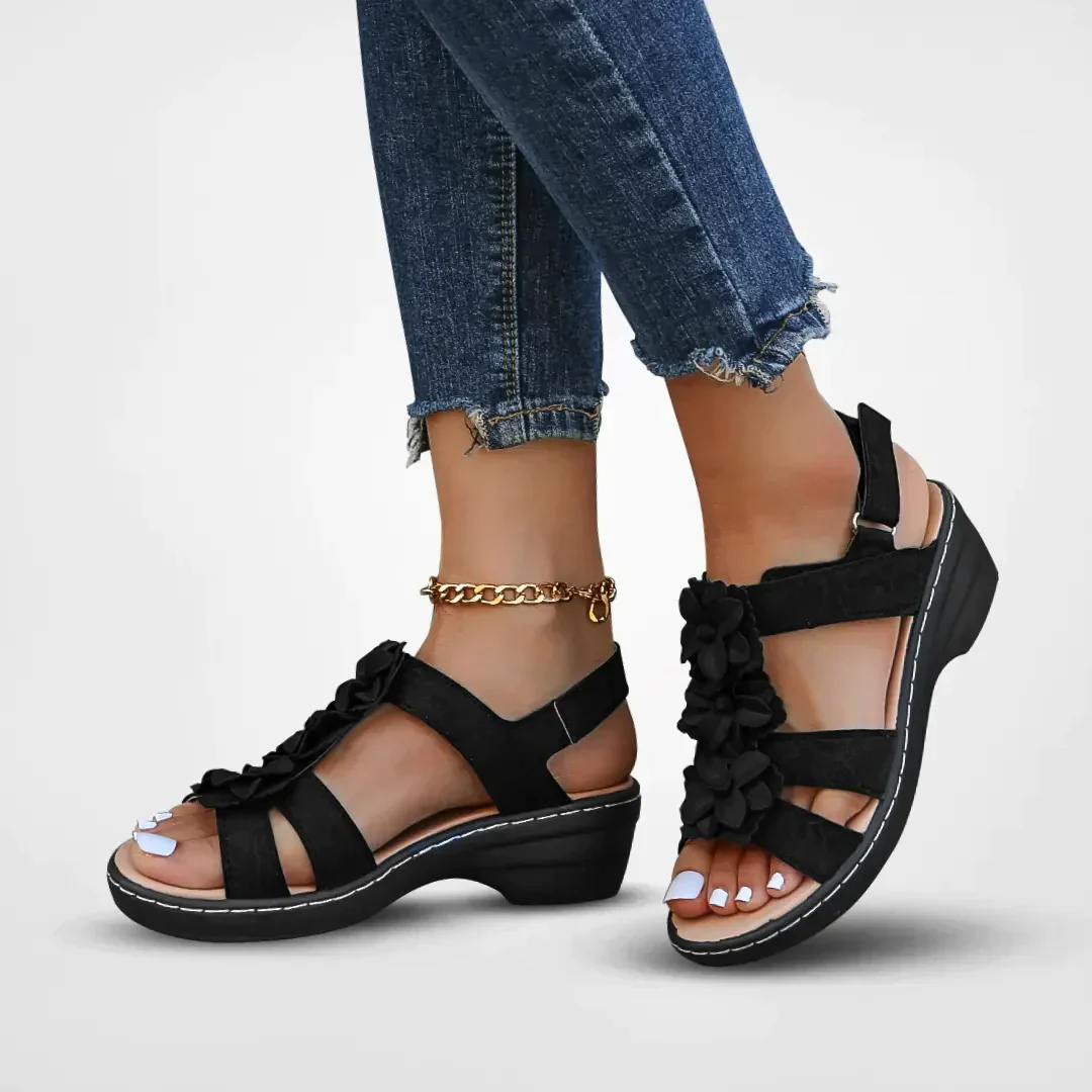 Heidi-Mode | Orthopädische Sandalen mit Blumenmuster für Damen - Image 4