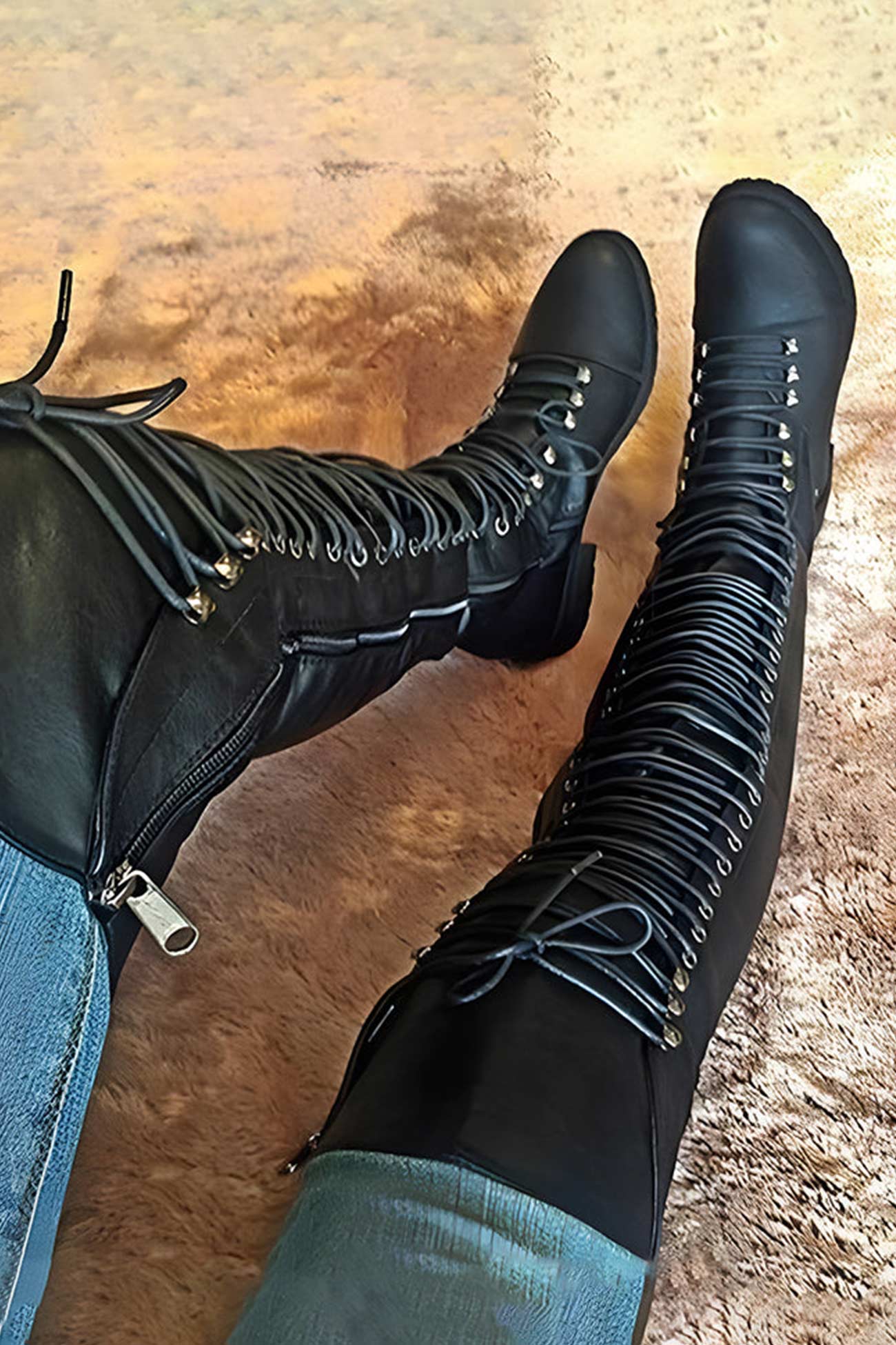 Heidi-Mode | Over-The-Knee Stiefel mit Schnürsenkeln - Image 6