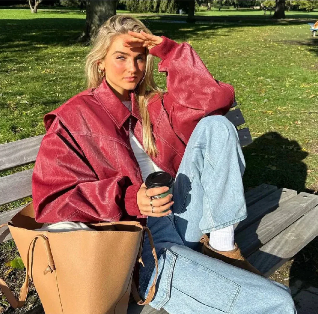 Heidi-Mode | Oversized Bomberjacke Stilvoll und Wärmeresistent Perfekt für Herbst und Winter - Image 2