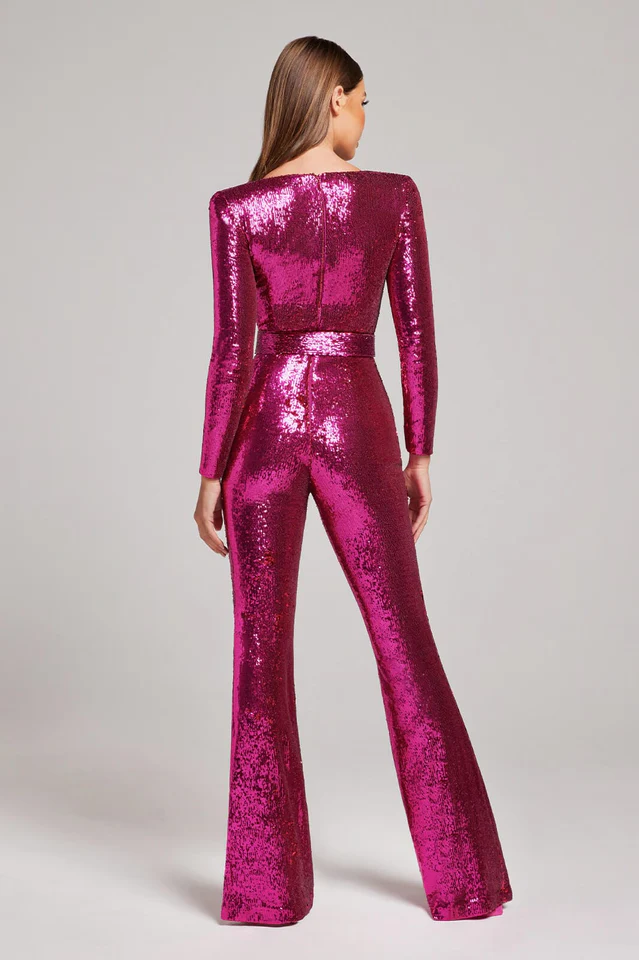 Glamouröser Damen-Pailletten-Jumpsuit mit Glitzer-Effekt und Elegantem Schnitt Heidi-Mode - Image 2