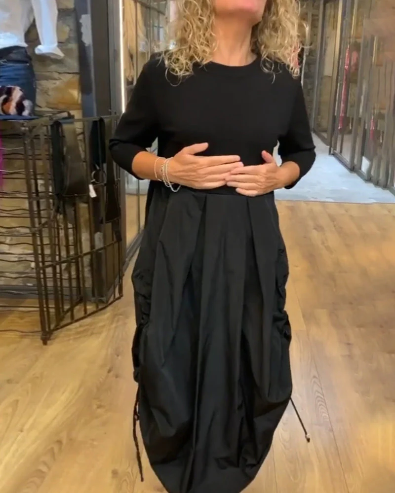Heidi-Mode | Patchwork Kleid mit Kordelzug - Image 5
