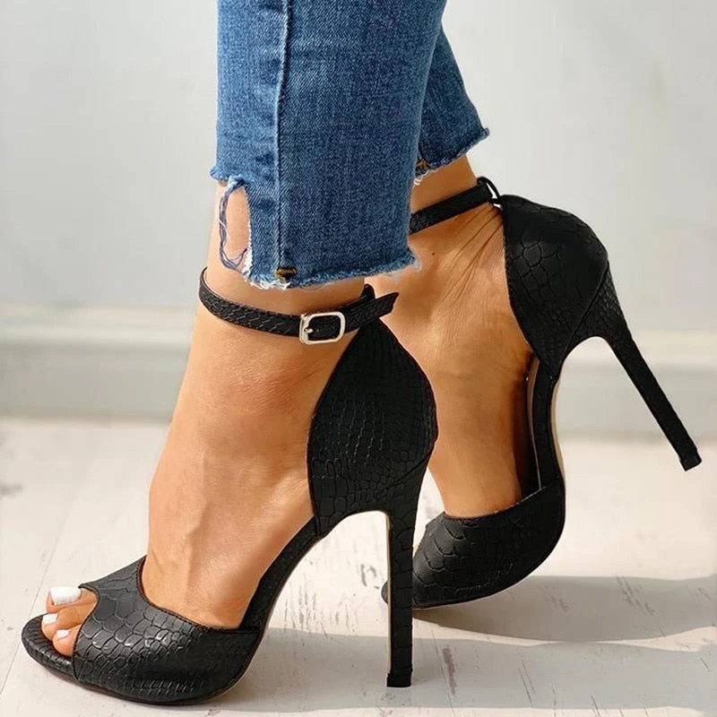 Heidi-Mode | Peeptoe Absatzsandale Stiletto - Image 6