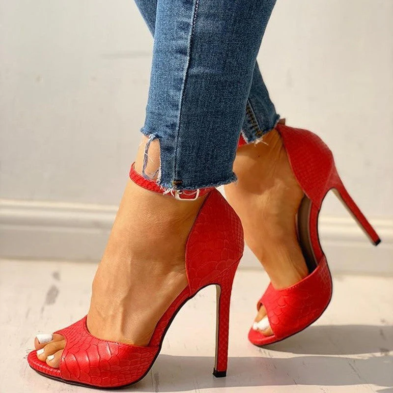 Heidi-Mode | Peeptoe Absatzsandale Stiletto - Image 7