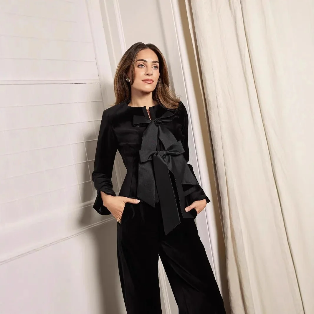 Heidi-Mode | Peplum-Jacke aus Taft mit Samtschleifendetail - Image 4