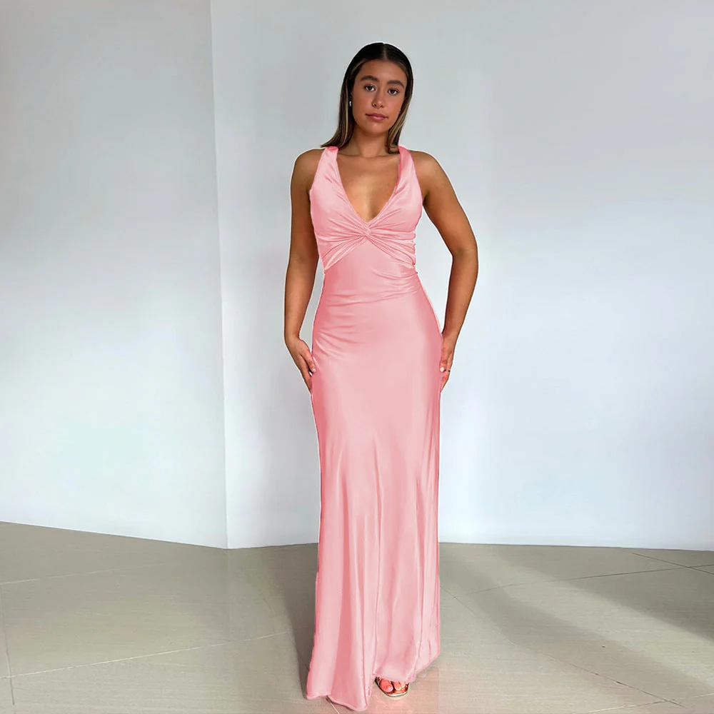 Heidi-Mode | Persönlichkeit Slim Fit Satin Kleid Damen - Image 4