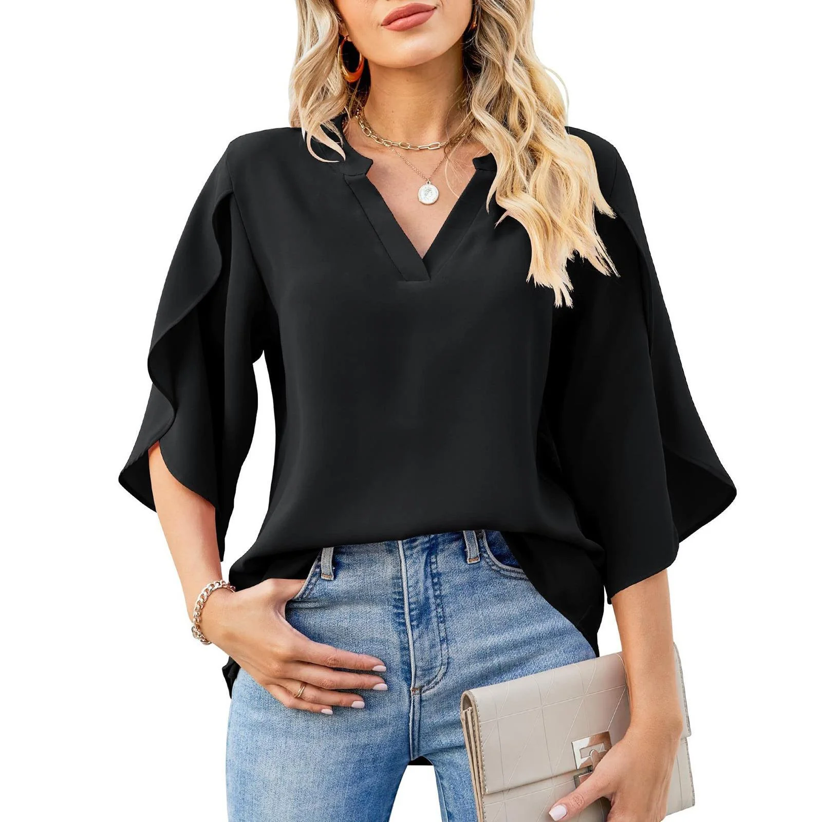Heidi-Mode | Petal Sleeve Chiffon Shirt - Image 4