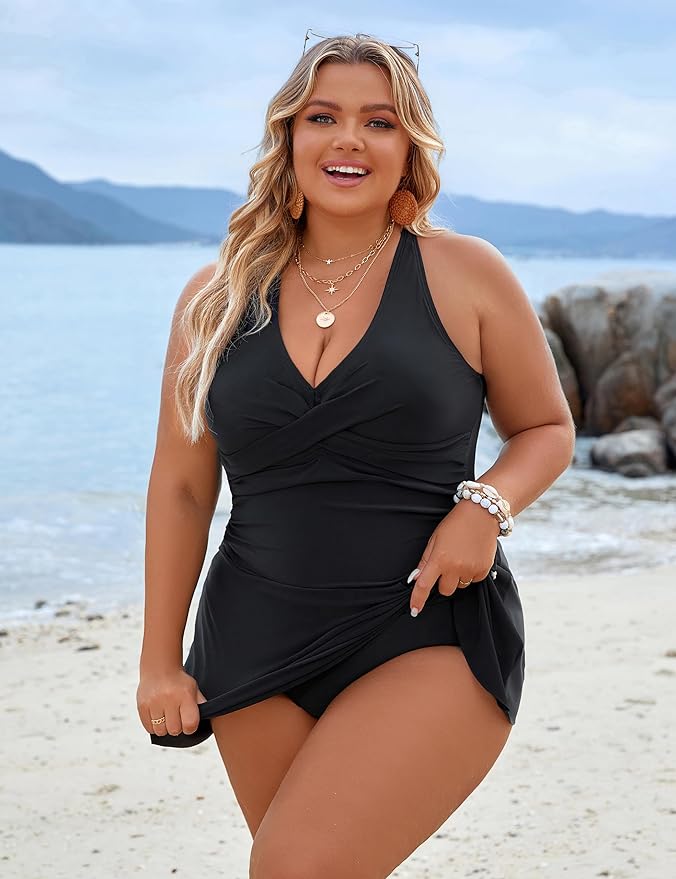 Heidi-Mode | Plus Size Einteiler Schwimmdress Badeanzug Bauchkontrolle Badeanzüge - Image 3