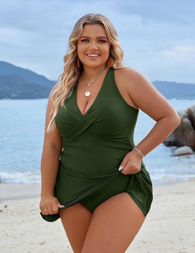 Heidi-Mode | Plus Size Einteiler Schwimmdress Badeanzug Bauchkontrolle Badeanzüge - Image 6