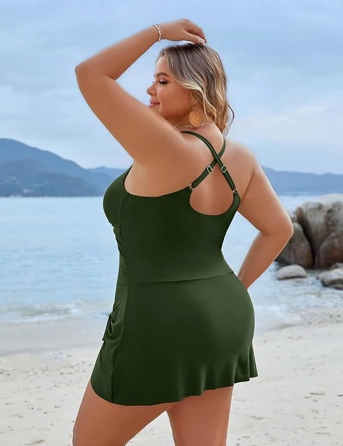 Heidi-Mode | Plus Size Einteiler Schwimmdress Badeanzug Bauchkontrolle Badeanzüge - Image 8
