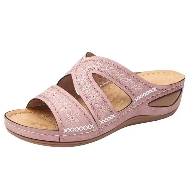 Heidi-Mode | Premium Orthopädische Sandalen mit Keilabsatz und Offener Zehpartie - Image 3
