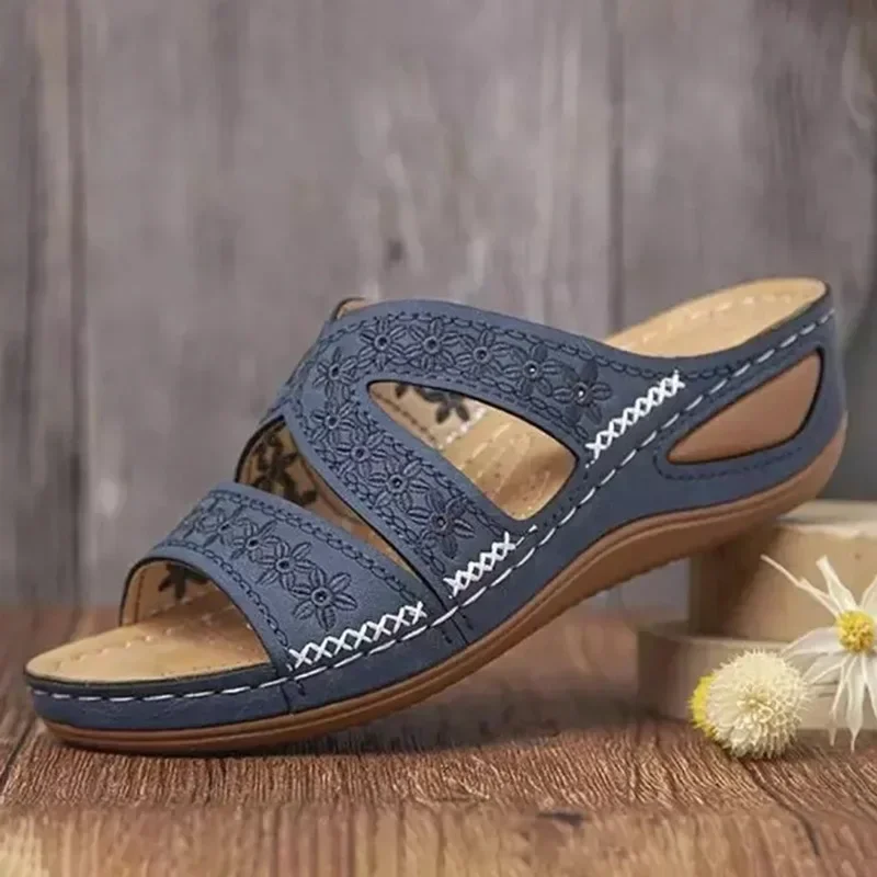 Heidi-Mode | Premium Orthopädische Sandalen mit Keilabsatz und Offener Zehpartie - Image 5